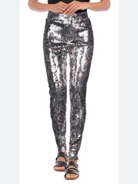 Isabel Marant Silver Sequin Skinny Pants
